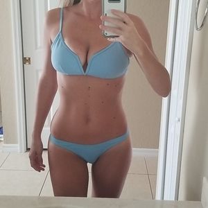 Light blue Brazilian cut swimsuit